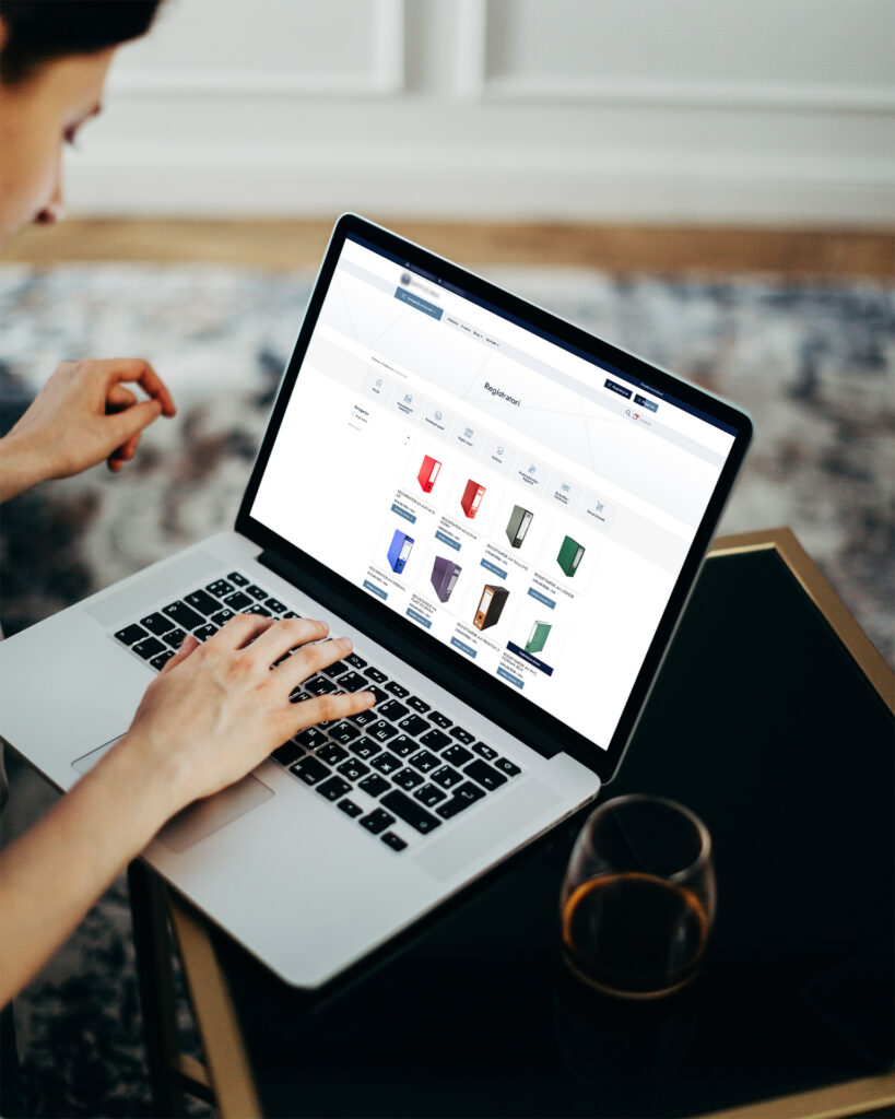 Online clothing store shown on a laptop