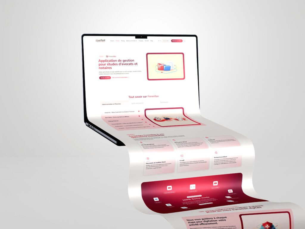 Web app landing page – full page design