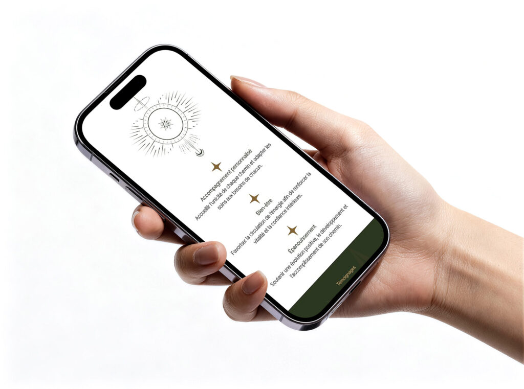 Wellness website shown on a smartphone