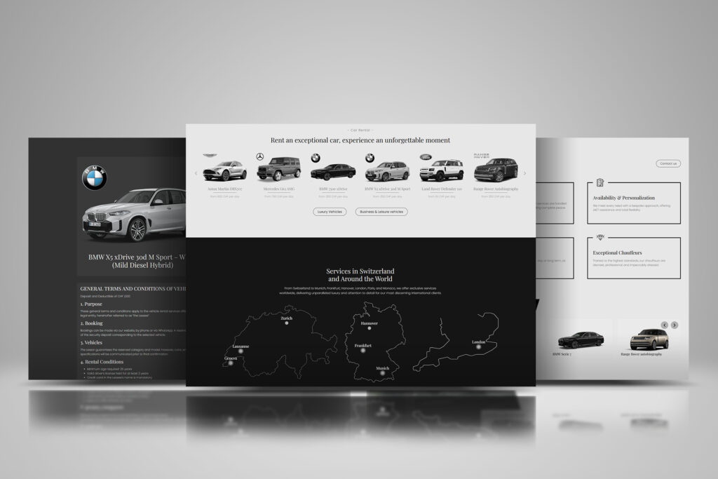 Luxury limo booking platform – fleet and service area pages