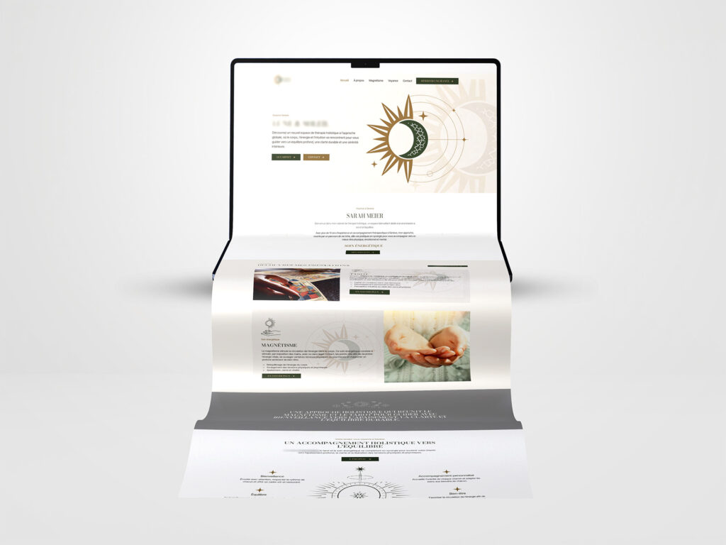Wellness website design shown on a laptop