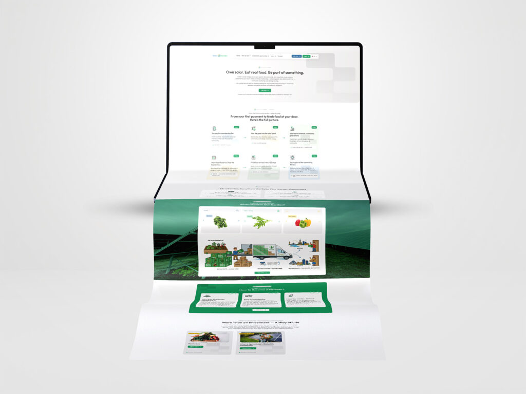Renewable energy website shown on a laptop