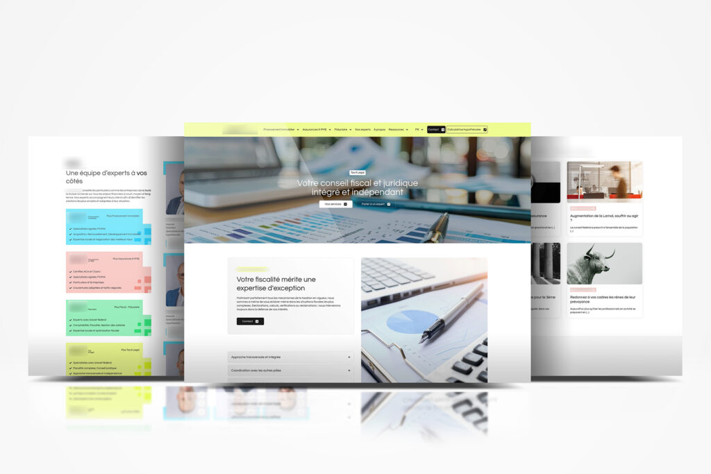 Financial advisory website – page designs