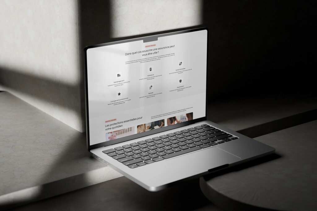 Financial advisory website shown on a laptop
